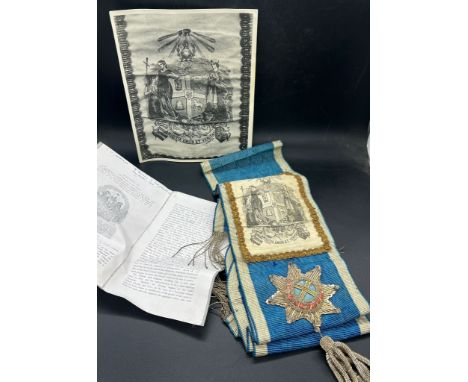 A vintage ceremonial sash "Amicitia Amor Et Veritas"