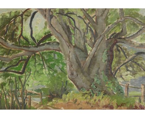 *Waveney Frederick (1911-1999)Tree and bridgesigned with initials l.r., oil on canvas30.5 x 40.5cm*Artist's Resale Right may 
