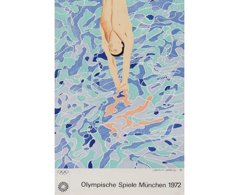*David Hockney RA (b.1937)'Olympische Spiele München 1972'offset lithograph in colours, from an open edition101 x 64cm, unfra