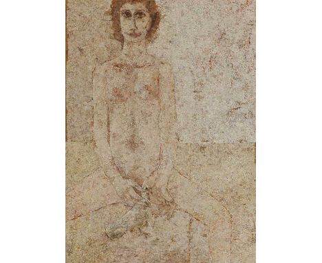 Jamil Naqsh (Pakistani, 1939-2019)  Seated nude with pigeonsigned 'Jamil Naqsh' and dated 1974, Pakistan106.5 x 76cmCondition