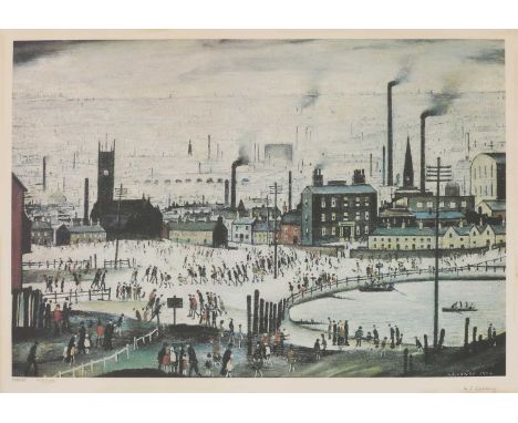 *Laurence Stephen Lowry RA (1887-1976)'An Industrial Town'offset lithograph in colours, signed 'LS Lowry' in pencil l.r., wit