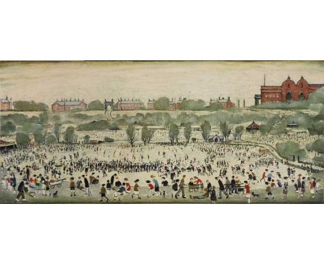 *Laurence Stephen Lowry RA (1887-1976)'Peel Park'offset lithograph in colours, signed 'LS Lowry' in pencil l.r., with Fine Ar