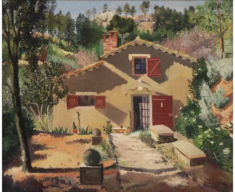 *Joan Warburton (1920-1996)'Vallons des Gardes, Provence'signed with initials and dated 'JW 1952' l.r., oil on canvas55 x 65c