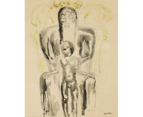 *Sir Jacob Epstein (1880-1959)Sketch for 'Day'signed 'Epstein' l.l., pencil, ink and wash57 x 42.5cmProvenance: The Redfern G