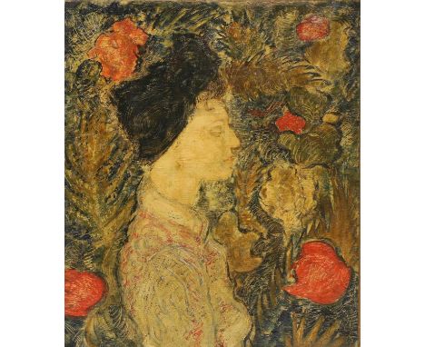 *Lionel Miskin (1924-2006)Portrait of Bev in profile, bust-lengthinscribed, signed and dated 'Bev/by/Lionel Miskin/DUBLIN/194
