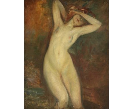 Henry Alfred Gsell (Swiss, 1859-1920)'Etude Nu'signed 'Henry A Gsell' l.l., signed and inscribed with title verso, oil on can