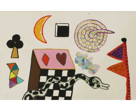 *Alan Davie (1920-2014)'Snake Box No.2'signed 'Alan Davie Sept 72' u.r., inscribed with title l.l., watercolour and gouache51