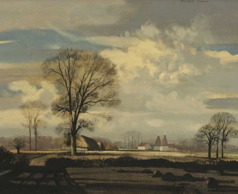 *Rowland Hilder (1905-1993)'Kentish Oast Houses'signed 'ROWLAND HILDER' u.r., oil on canvas51 x 61cmProvenance: With the Fine