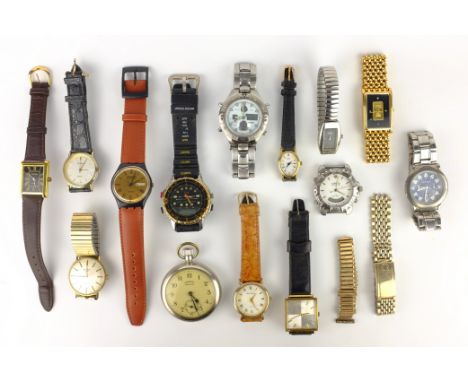Collection of watches including Credit Suisse watch set with 1gm fine gold 999,9 ingot, Rotary and Swatch etc   Condition Rep