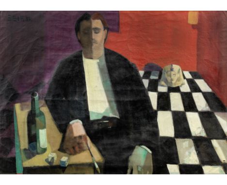 Seif Wanly (Egypt, 1906-1979)Self Portrait oil on canvas, framedsigned 'SEIF' and date '51'(upper left), executed in 195190 x
