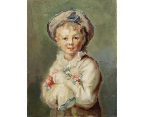 Jewad Selim (Iraq, 1919-1961)'A Boy as Pierrot' after Jean-Honoré Fragonard  oil on canvassigned 'Jewad' in Arabic (lower lef