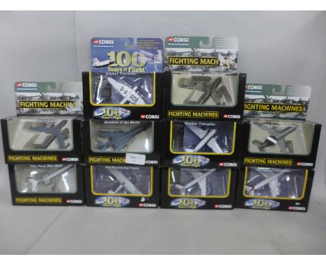 A collection of Corgi 100 Years of Flight die-cast model planes, boxed 