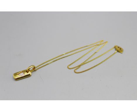 A Links of London 18ct gold and diamond pendant and chain, 4.9g 
