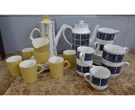 Two 1960's part coffee sets, Midwinter and Clarence 
