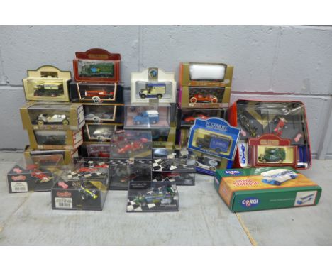 A collection of die-cast model vehicles, boxed, including Corgi, Pro Motors, etc. 