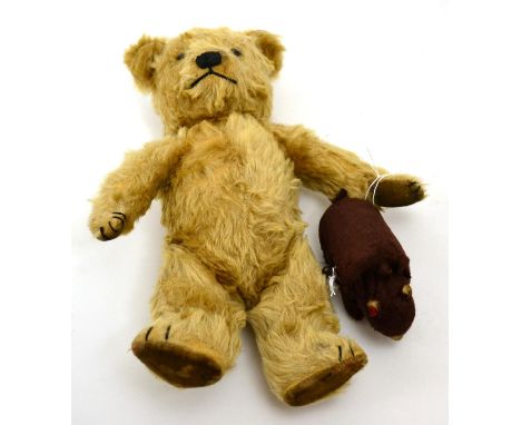 Chad Valley plush teddy bear and a clockwork bear, circa 1950