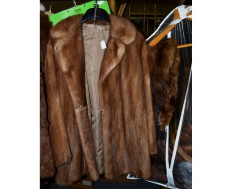 Light mink jacket, fur stoles and assorted hats 