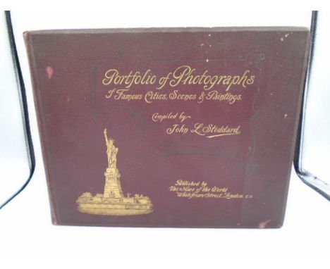 Portfolio of photographs of famous scenes, cities and painting - containing a rare and elaborate collection of photographic v