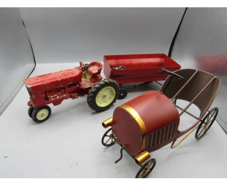 Ertl tractor and trailer and a car