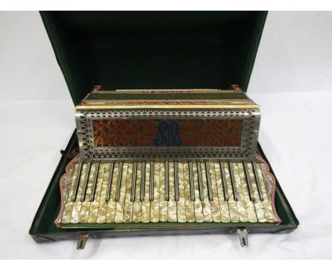 Borsini accordion in case with mother of pearl keys