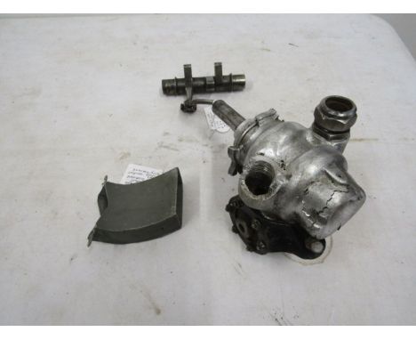 WW2 R.A.F 20mm Hispano cannon spent link dispenser from Hawker tempest fury/meteor and an engine part from Avro Lancaster DV-