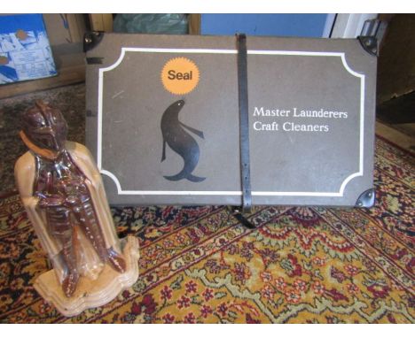 A vintage Seal Masters craft cleaners laundry box and companion holder