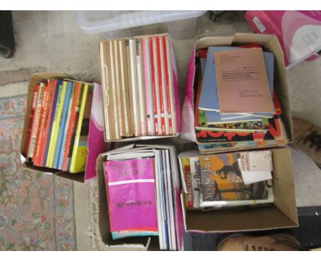 Vintage annuals, football books, practical homemaker mags and a box of theatre programmes