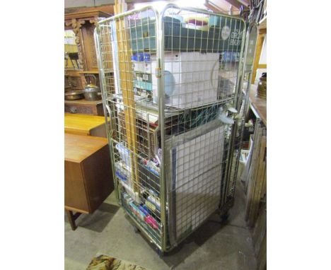Stillage containing Christmas decorations, art equipment and artificial plants etc&nbsp;