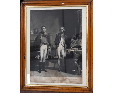 The Army and Navy engraving by Reynolds (S. W.) of Wellington and Nelson print representing "The only interview between the g