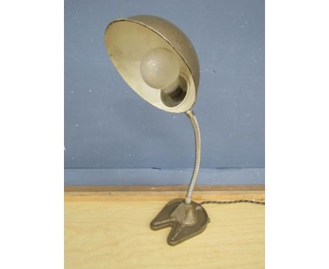 Vintage adjustable metal desk lamp (plug removed)