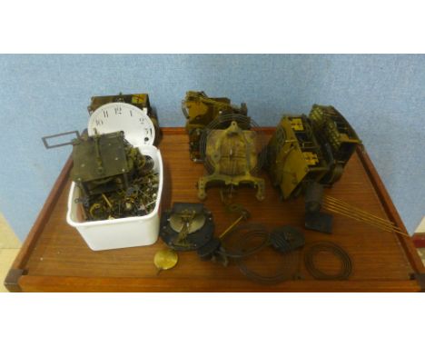 Assorted clock parts and movements 