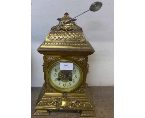 A 19th Century French brass mantel clock 