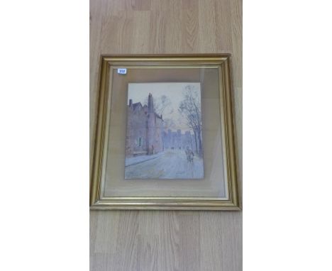 A watercolour entitled Slough Rd Eton, signed R W Fraser 05 in a gilt frame, 60cm x 49cm, painting in good condition, some fl