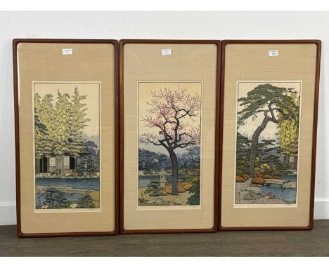 TOSHI YOSHIDA (JAPANESE 1911 - 1995), THE FRIENDLY GARDEN PLUM TREE OF THE FRIENDLY GARDEN, PINE TREE OF THE FRIENDLY GARDEN,