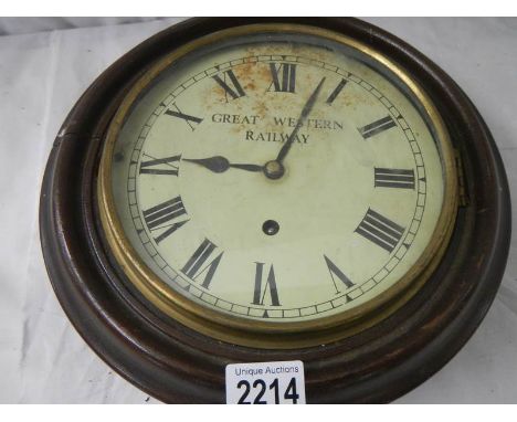 A Great Western Railway wall clock.