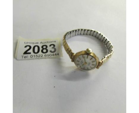 A Rotary 17 jewel ladies gold wrist watch.