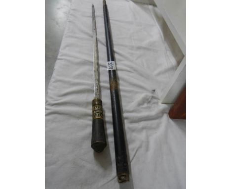 A good original sword stick with bone mounts. ****Condition report**** Blade length not including handle 57.5cm, including ha