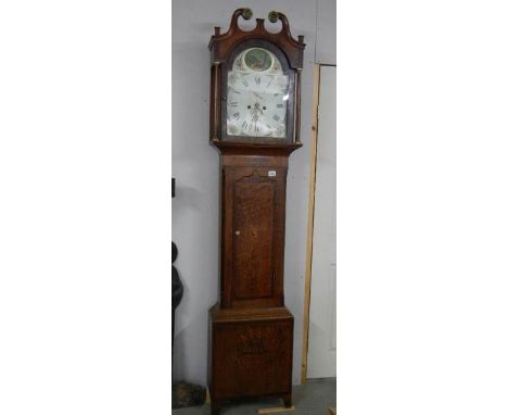 An 8 day painted dial Grandfather clock, Caistor complete with framed photograph of original owner.