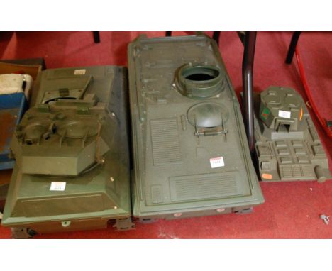 Three large scale Action Man military vehicles, to include military tank