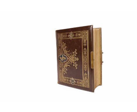 LATE VICTORIAN PHOTOGRAPH ALBUMcontaining approximately 100 mostly studio photographs in arched and portrait oval mounts, ins