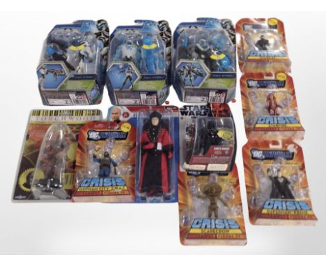 Eleven Mattel and other figures including Max Steel, DC Universe, Star Trek etc 