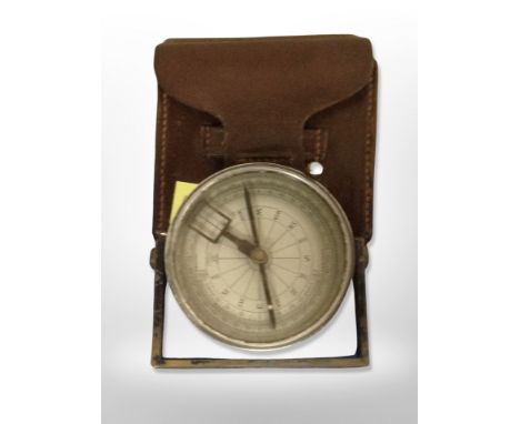 A Hilger and Watts Ltd compass in leather case 