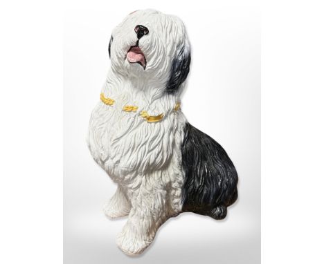 A very large figure ceramic figure of an Old English Sheepdog, height 86 cm
