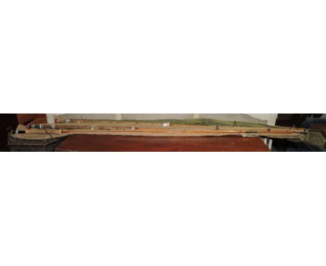 A two-piece split cane rod, by R Chapman & Co., together with another B. James & Sons, and another. (3) 