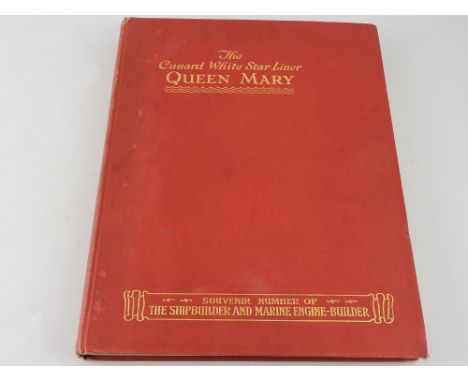 Of Cunard Interest, a souvenir volume of the ship builder and marine engine builder dedicated to the Queen Mary, in red cloth