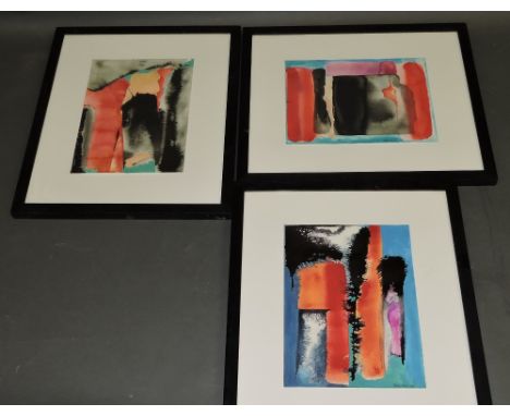 Sara Owen (20th century British) Abstract Colour Panel, watercolour, signed and dated '97 lower right, 23 x 30cm, together wi