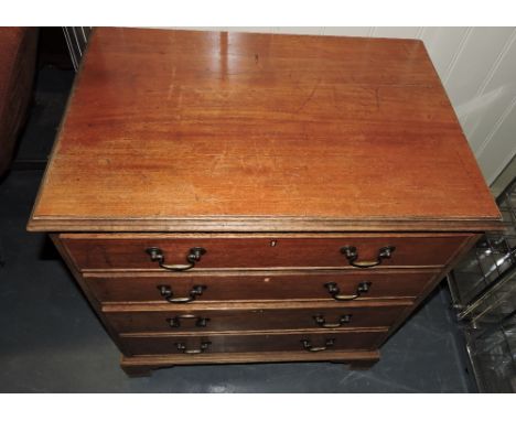 A small Georgian design pale mahogany chest fitted four drawers on bracket feet, W. 66cm.