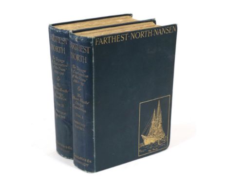 Nansen, Fridtjof Farthest North. Archibald Constable, 1897. 8vo (2 vols). Org. green cloth gilt; illus. with full-page plates