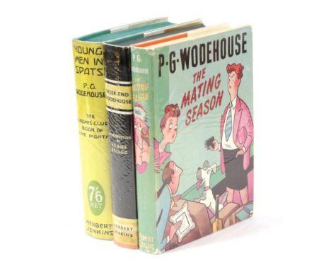 Wodehouse, P.G. Young Men in Spats. Herbert Jenkins, 1936. 8vo, org. green cloth, lettered and decorated in black, in dust-ja