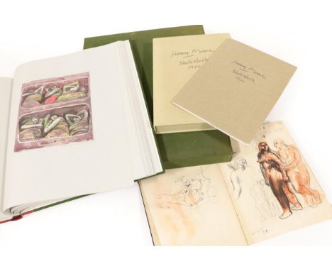 Moore, Henry The Shelter Sketch-Book. Marlborough Fine Art, 1967. Folio, collotypes bound in leather backed boards, spine let